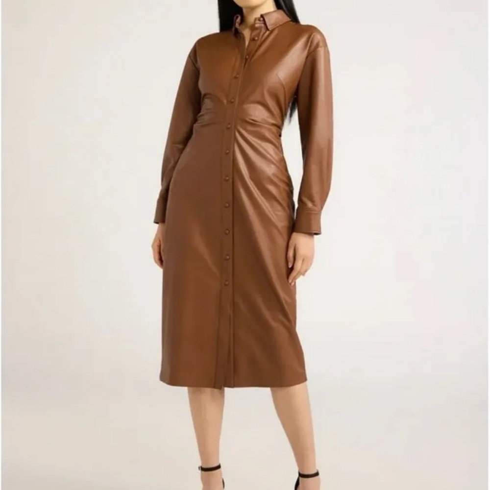 Scoop NYC Tan Long Sleeve Dress